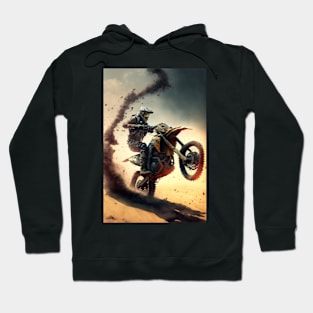 Fast Dirt bike rider on mars W/ dirt CGI style Hoodie